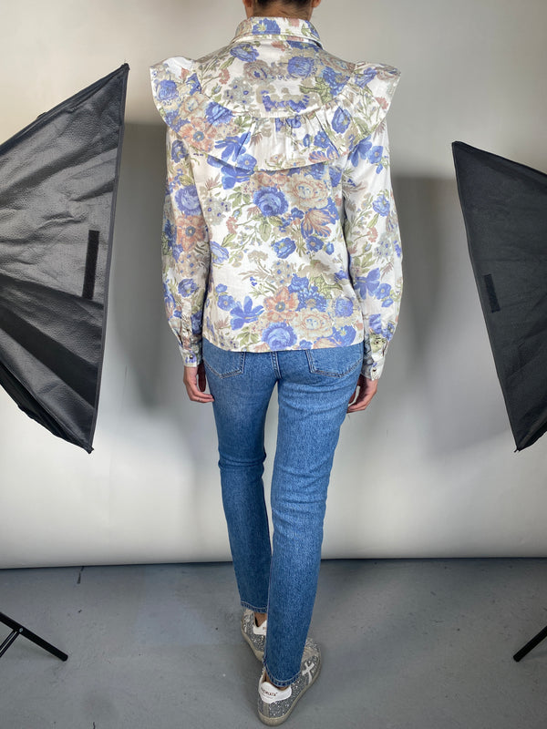 Blusa Denim de Flores