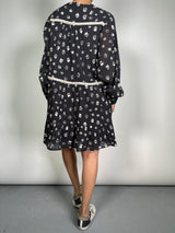 Vestido Negro Flores Blancas