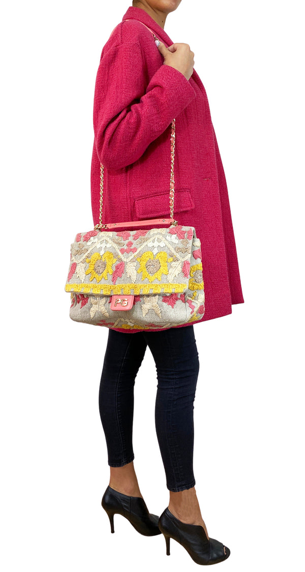 Cartera Lino Bordada