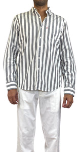 Camisa Rayas Blanco & Gris