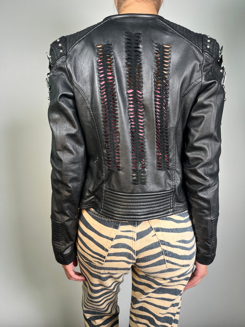 Chaqueta Cuero Aplicaciones
