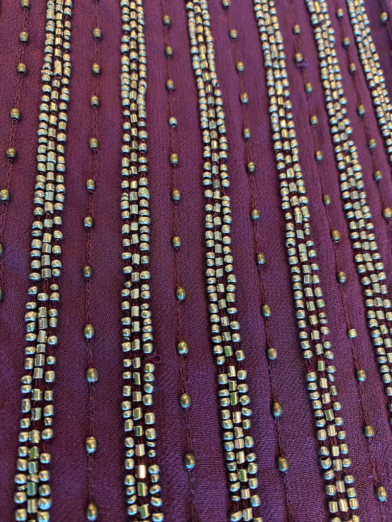 Vestido Mini Morado Mostacillas