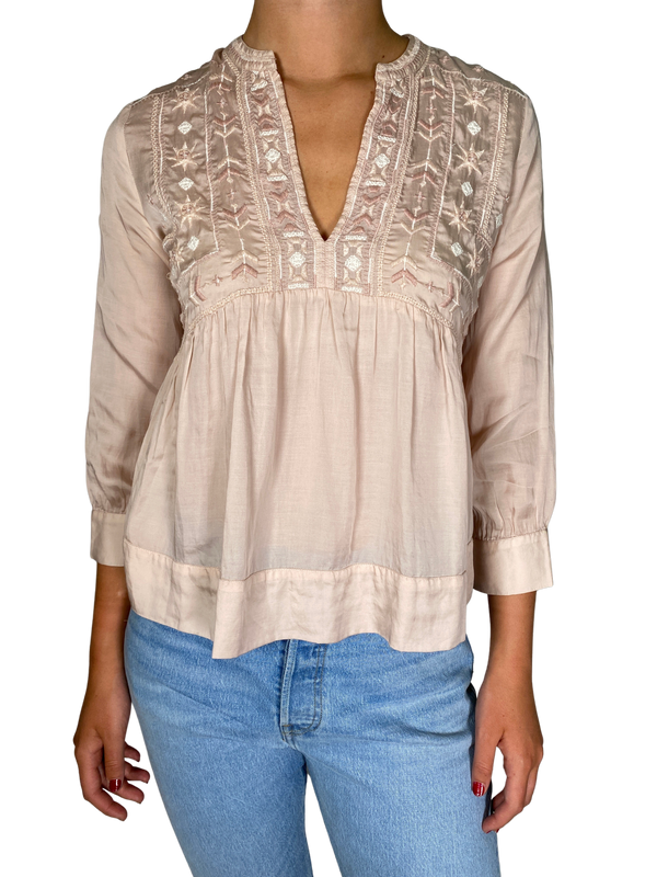 Blusa Bordada Palo Rosa