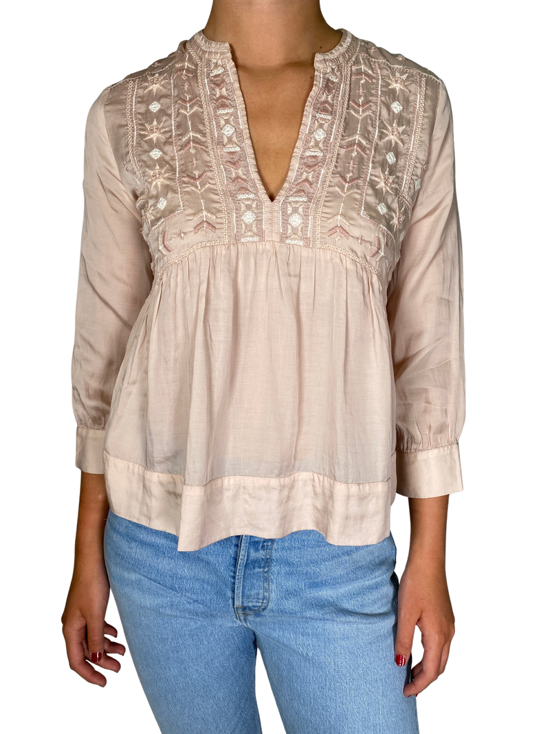 Blusa Bordada Palo Rosa
