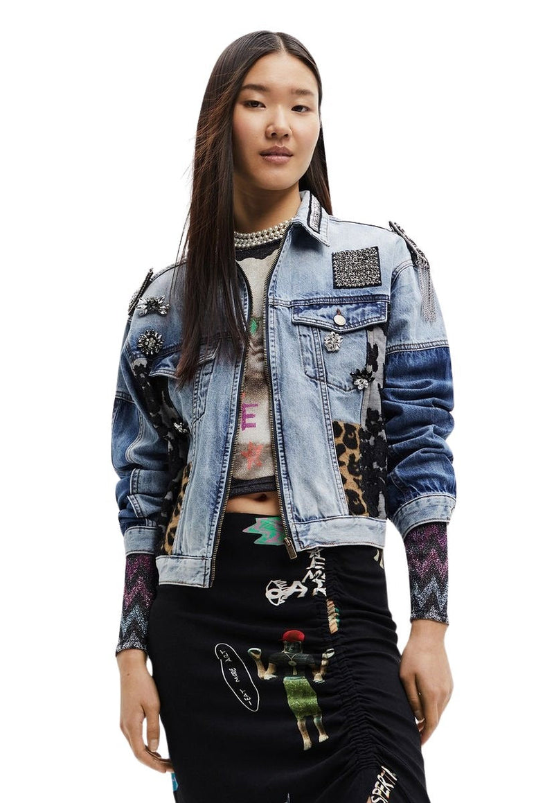 Chaqueta Desigual Vaquera Trucker Patch Azul Calce Regular