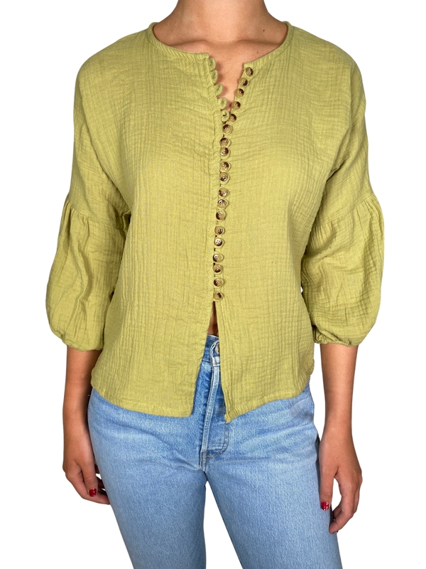 Blusa Verde Manga Larga