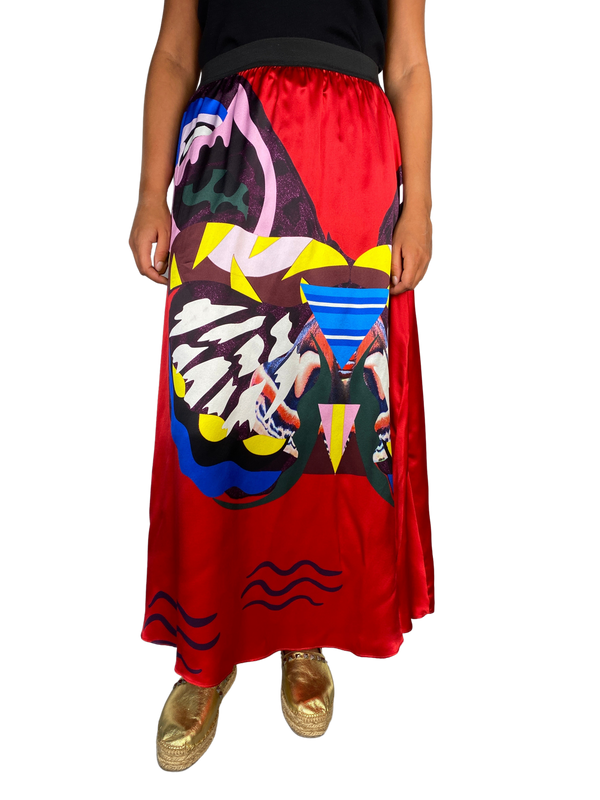 Pollera Seda Red