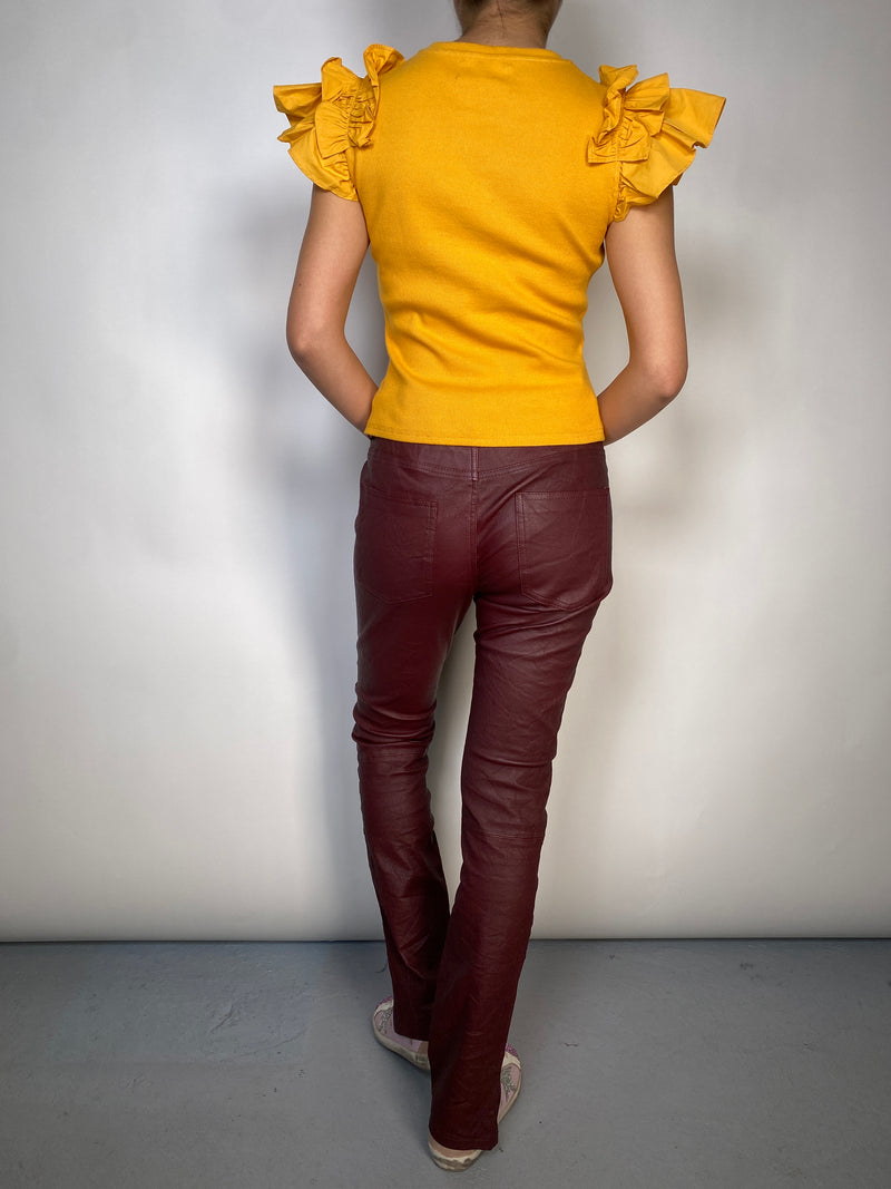 Polera Rib Con Vuelos