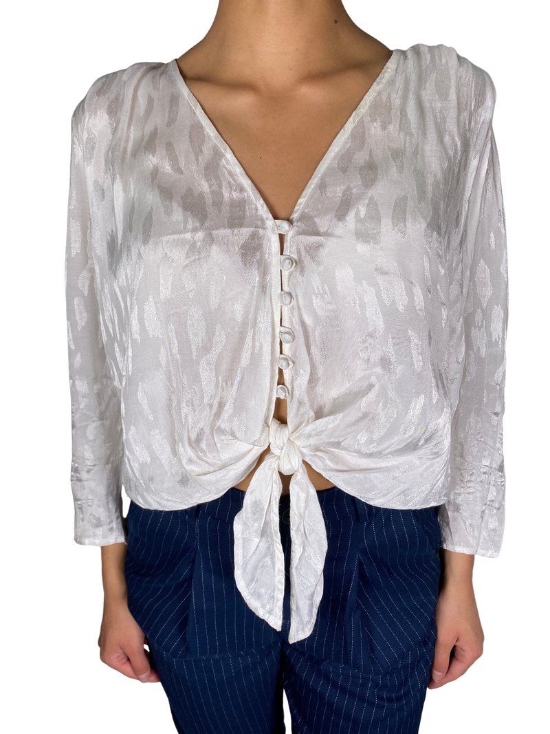 Blusa Blanca Satinada