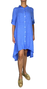 Vestido Lino Azul