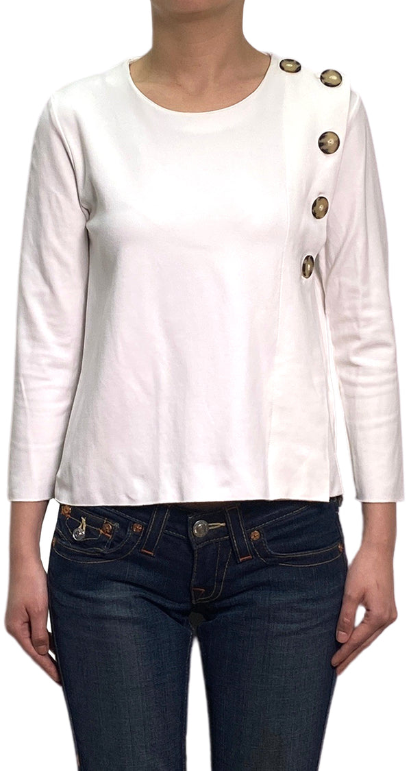 Polera Blanca Botones