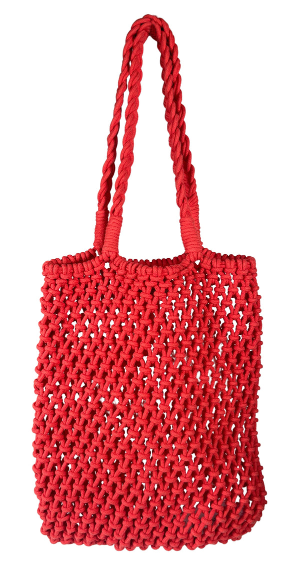 Bolsa De Mano Roja Tejida