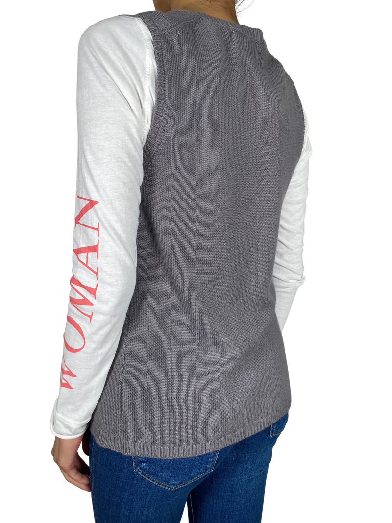 Sweater Gris Sin Mangas