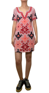 Vestido Bordado a Rayas