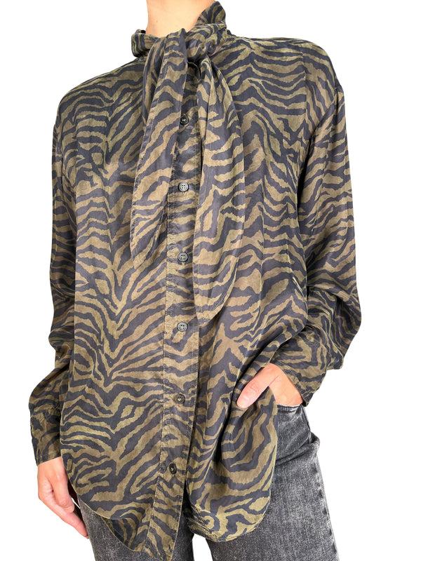 Blusa Animal Print Verde Militar