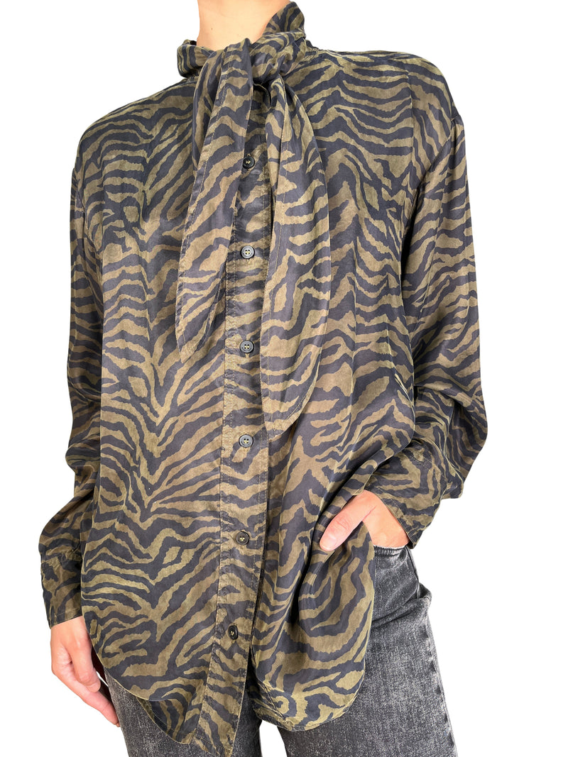 Blusa Animal Print Verde Militar