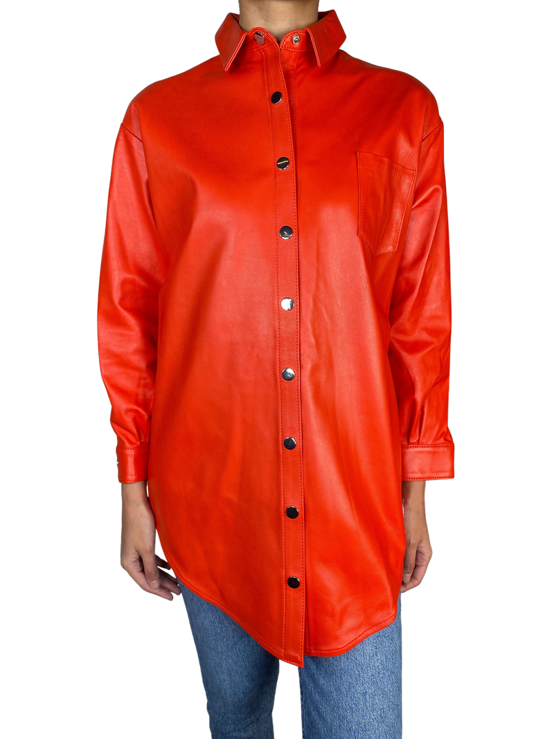 Sobrecamisa de Cuero Rojo