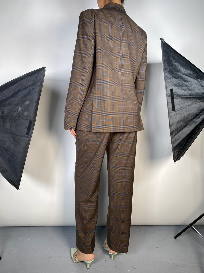 Blazer Lana Café Cuadros