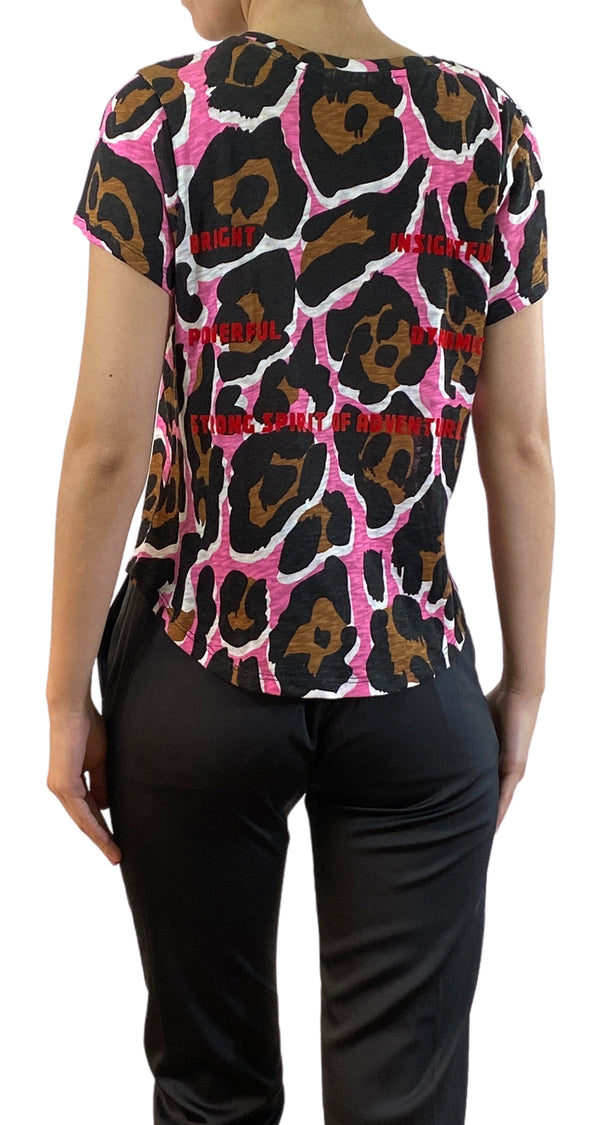 Polera Animal Print Rosada