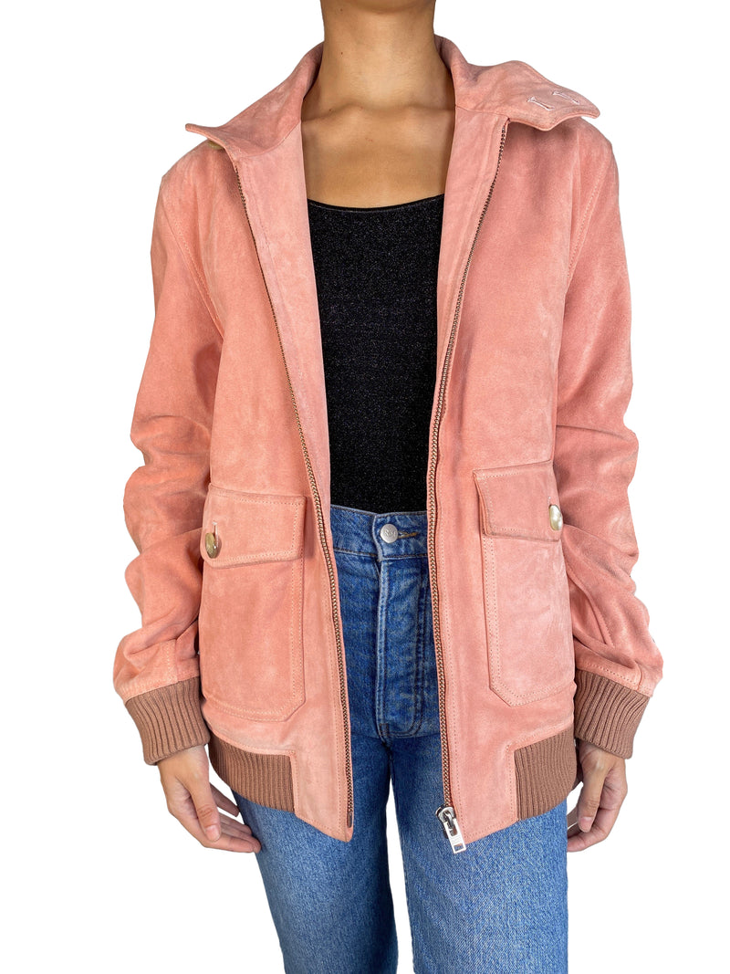 Chaqueta Rosa de Cuero