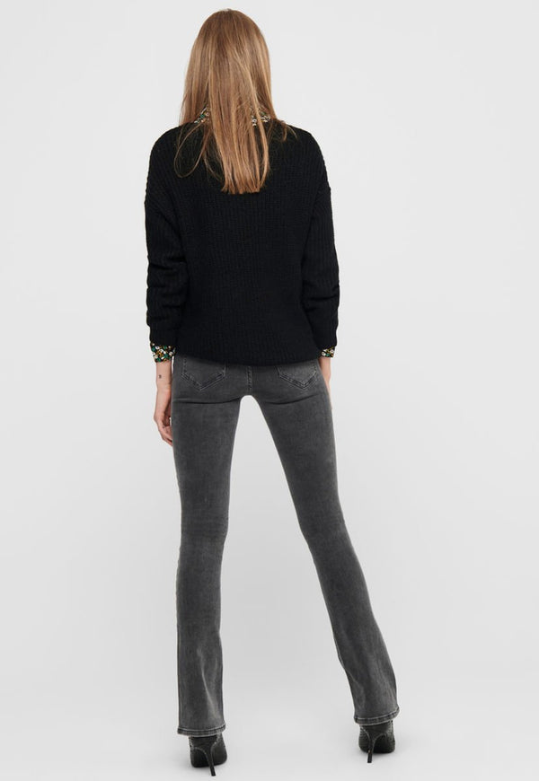 Sweater Jacqueline de Yong Negro - Calce Holgado