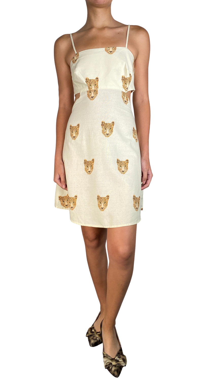 Vestido Lino Leopard