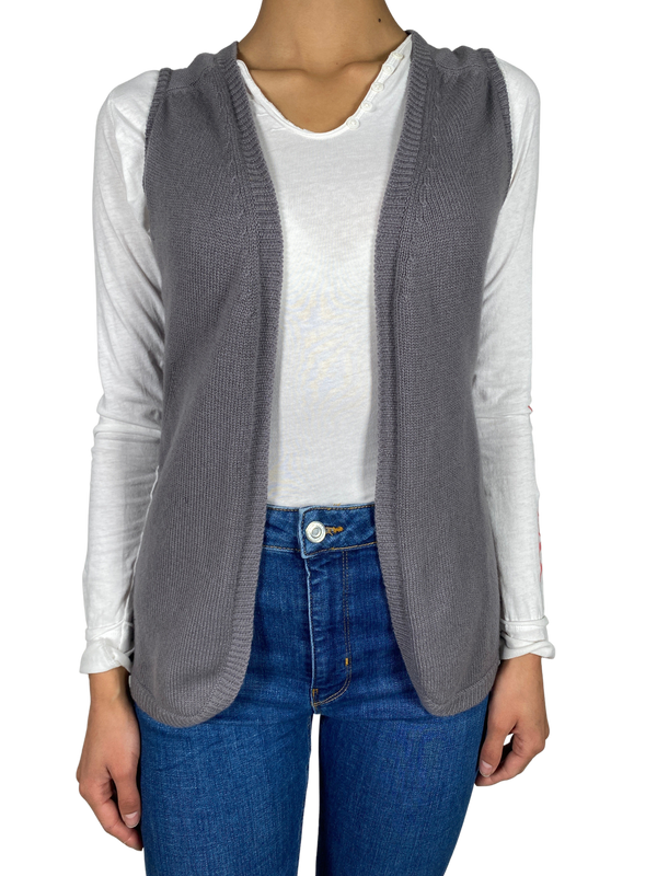 Sweater Gris Sin Mangas
