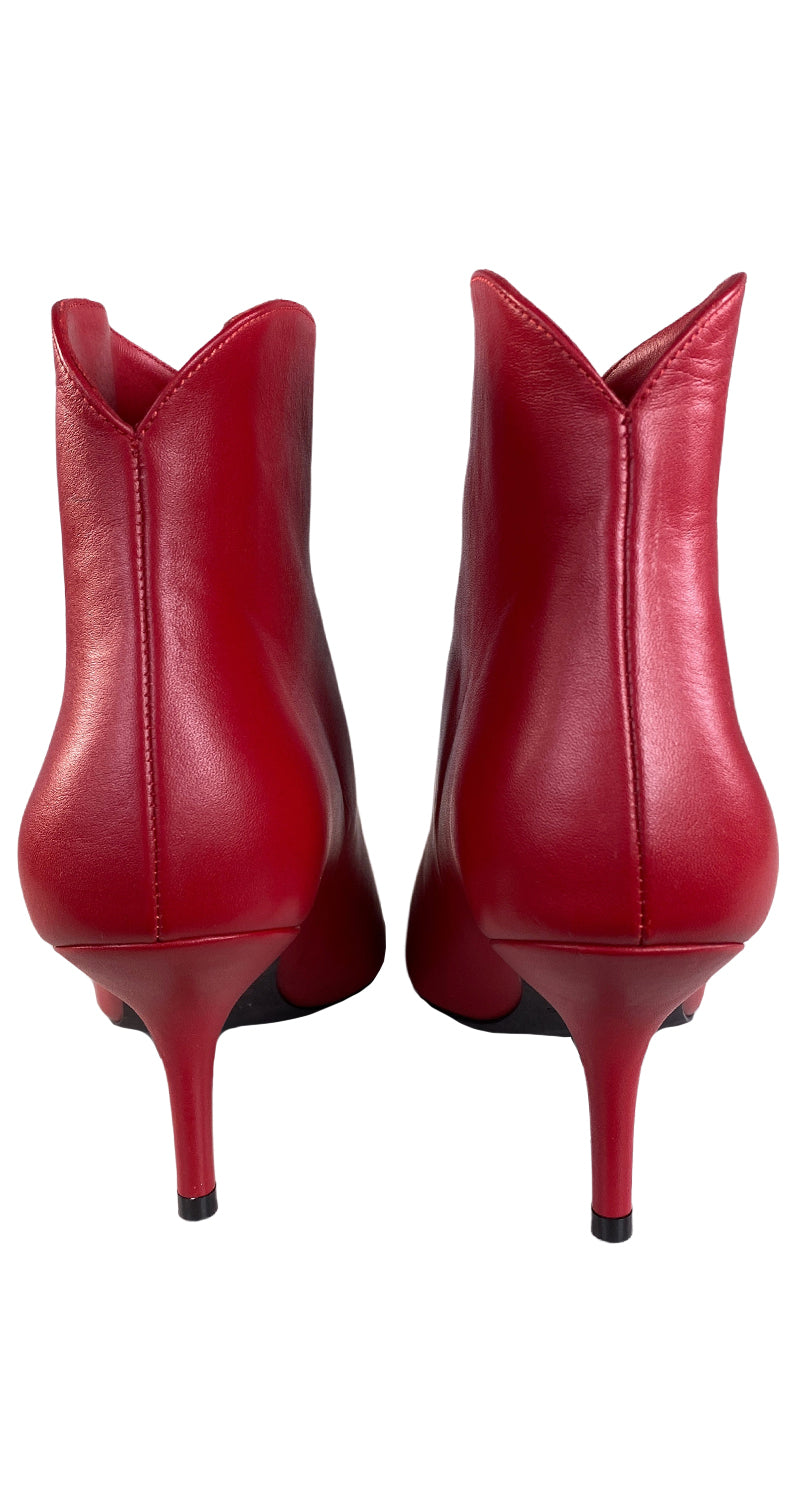 Botines Cuero Rojo