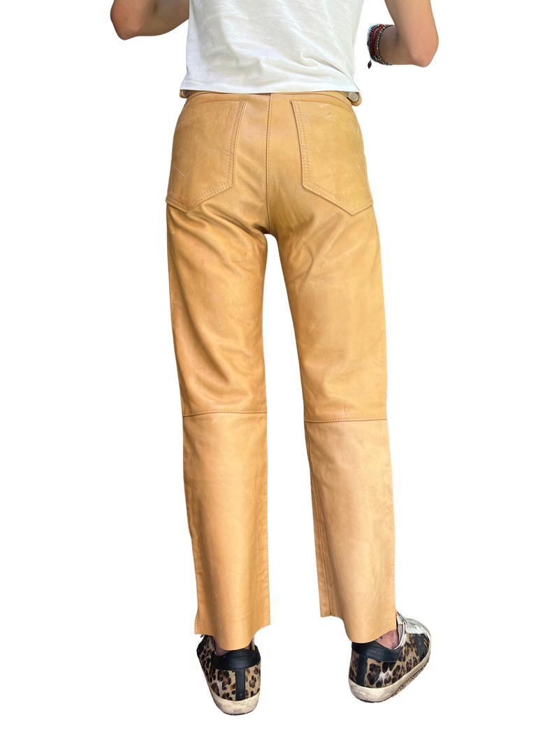 Pantalón Cuero Camel