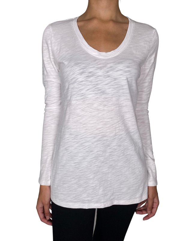 Polera Blanca Manga Larga