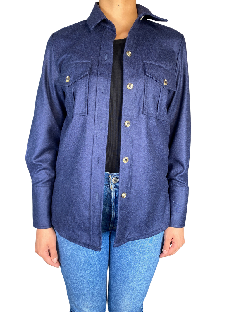 Sobrecamisa Lana Azul