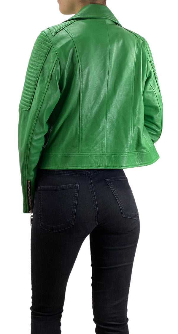 Chaqueta Cuero Verde