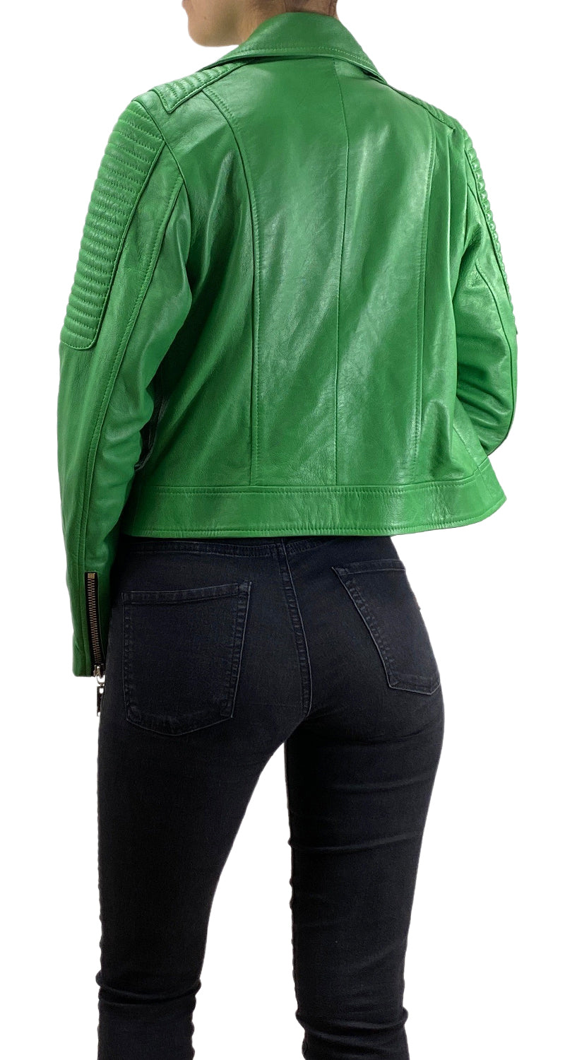 Chaqueta Cuero Verde