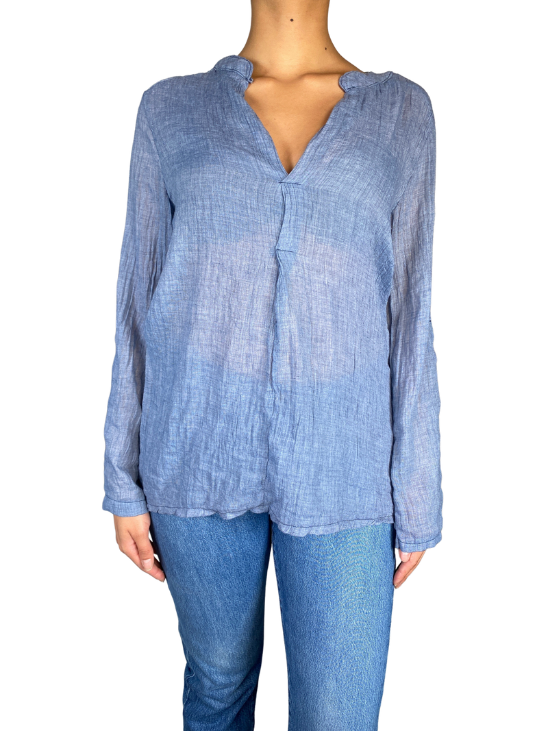 Blusa Azul Transparencia