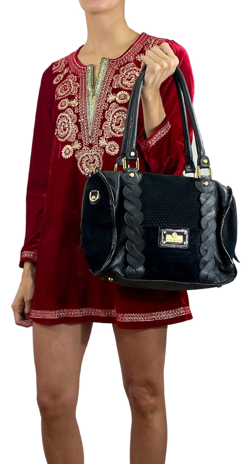 Cartera Cuero Negro