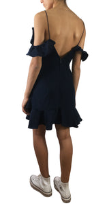 Mini Vestido Azul Satinado