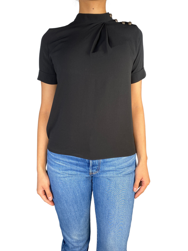 Blusa Negra Manga Corta