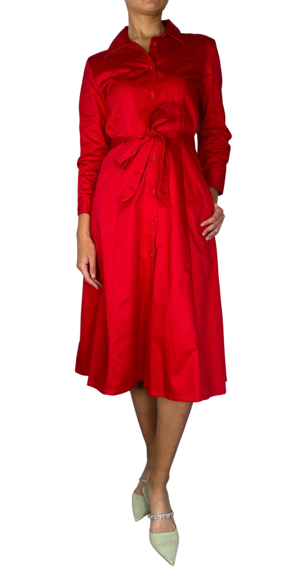 Vestido Midi Rojo Camisero