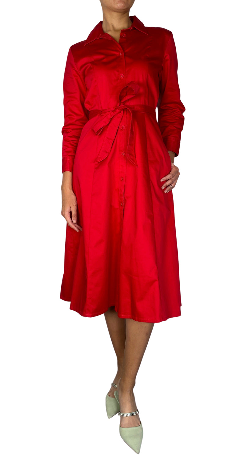 Vestido Midi Rojo Camisero