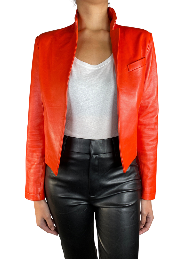 Chaqueta Cuero Rojo