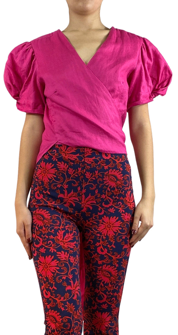 Blusa Lino Fucsia