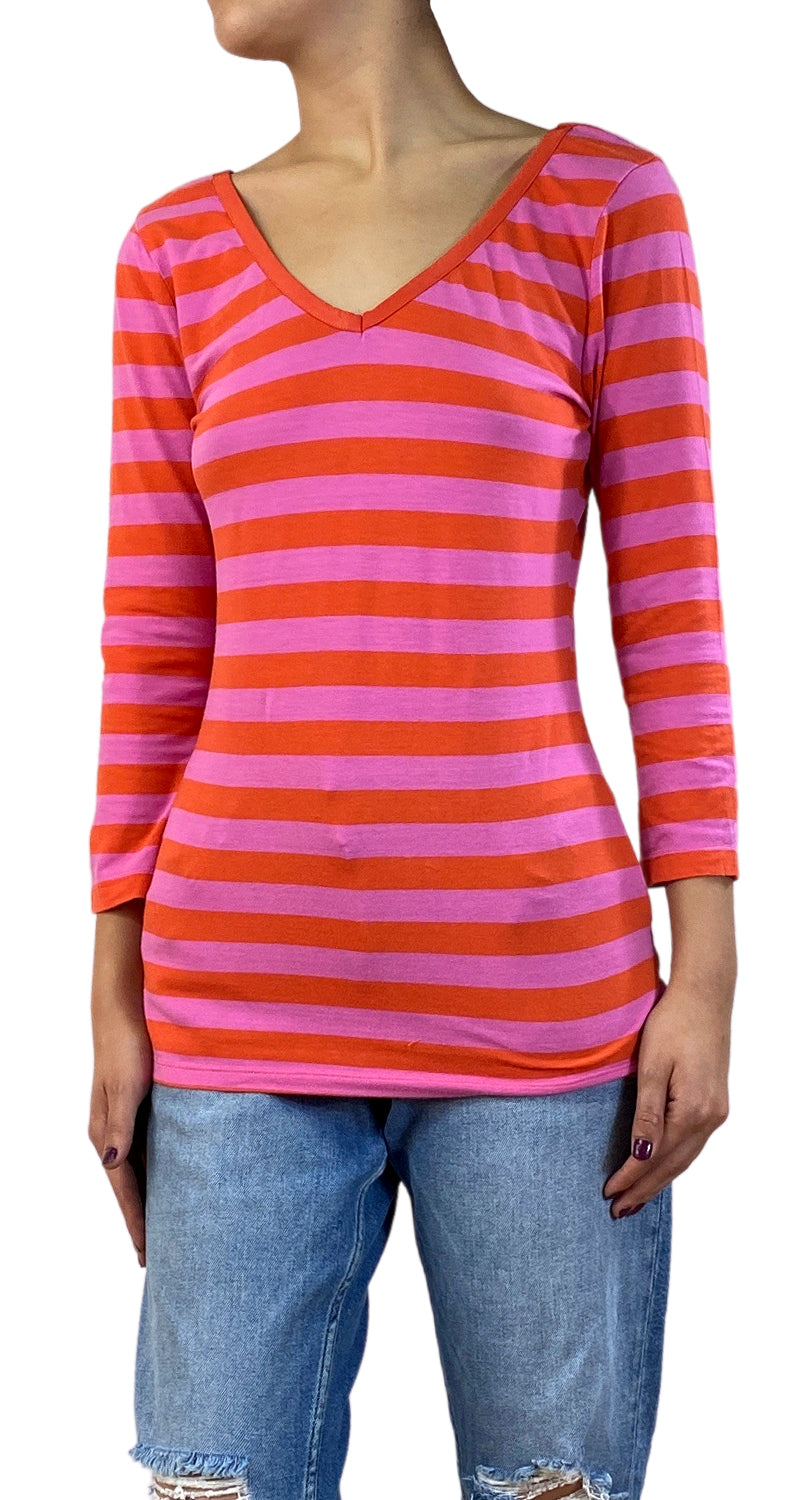 Polera Rosa Rayas