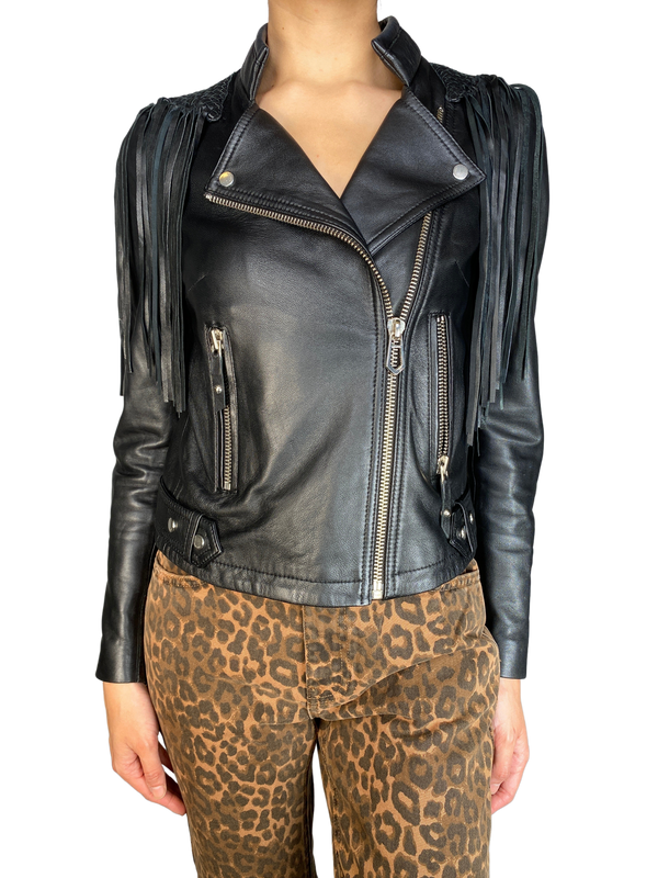 Chaqueta Cuero Flecos