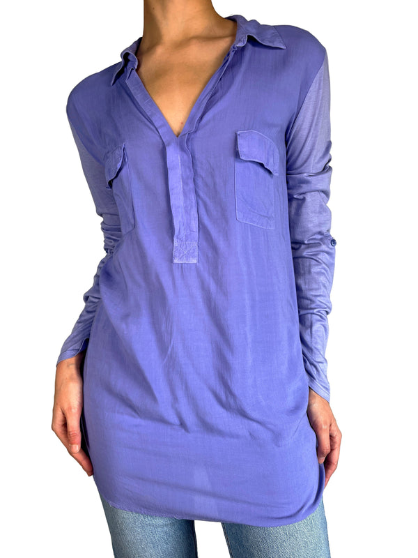 Blusa Lila Dos Telas