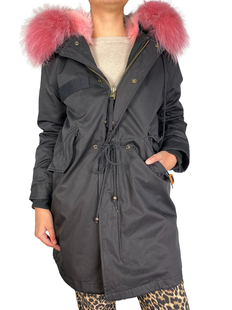 Abrigo Piel De Mapache Reversible