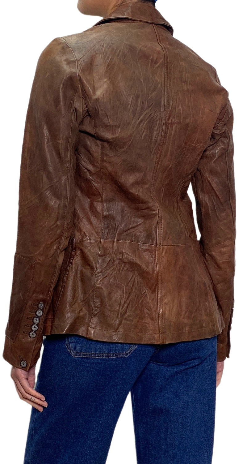 Chaqueta Cuero Café
