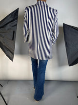 Blazer de Rayas Azul y Blanco