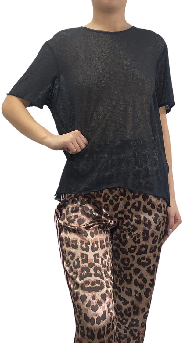 Polera Negra Traslúcida
