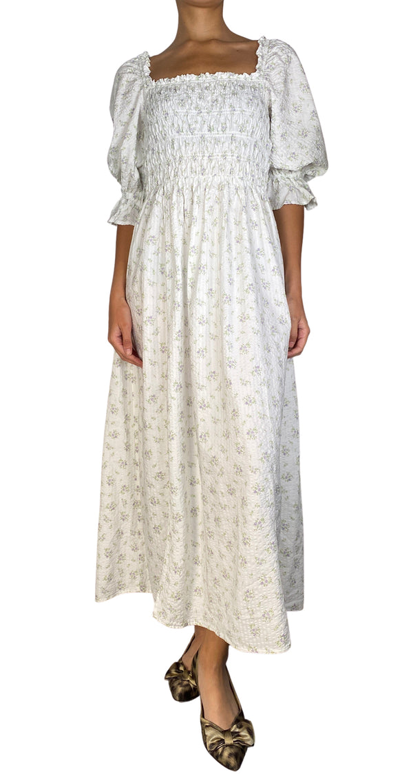 Vestido Blanco Floreado