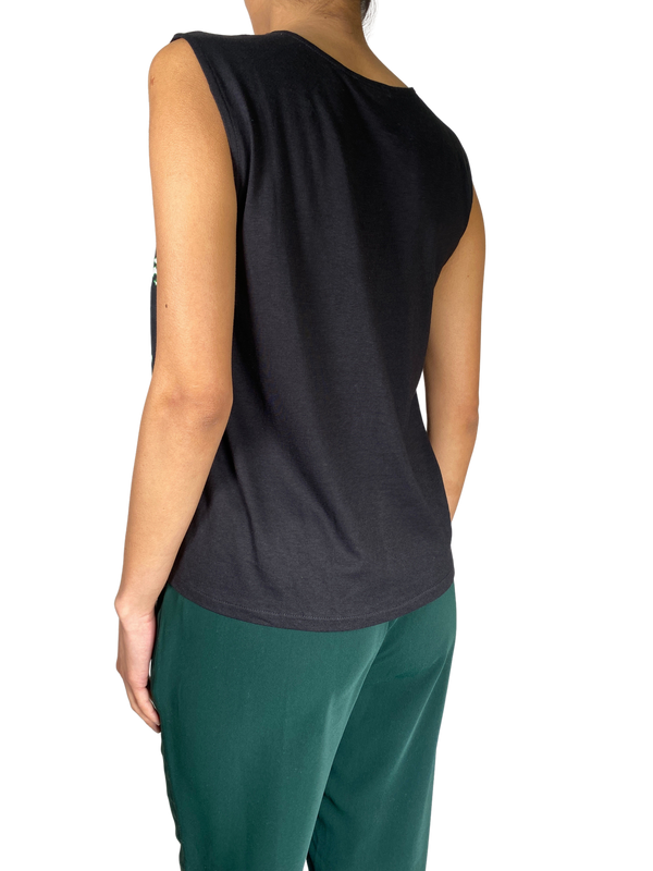 Blusa Negra Estampada